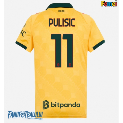 AC Milan Christian Pulisic #11 Tricou Fotbal Replică 2025-26 Femei Treilea AC Milan Christian Pulisic #11 Tricou Fotbal Replică 2025-26 Femei Treilea